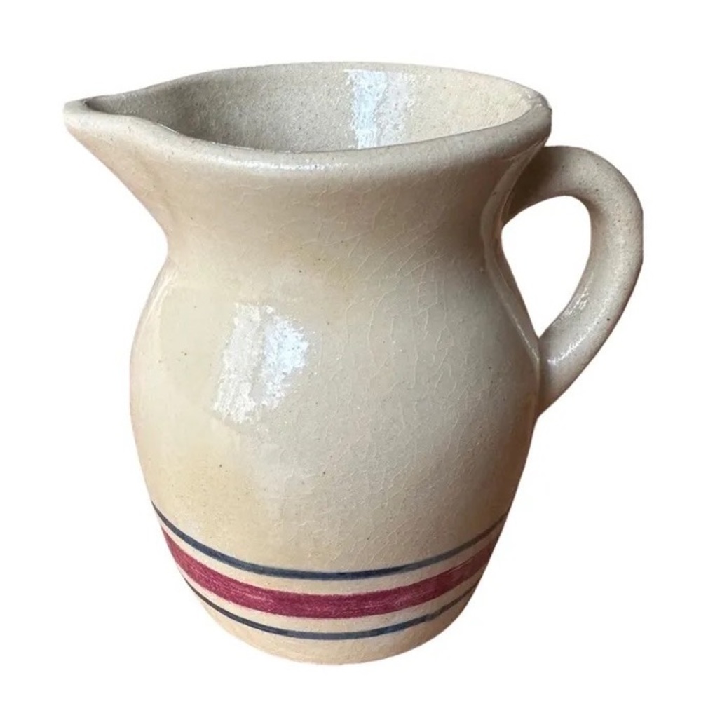 Vintage Robinson Ransbottom RRP Co Roseville Yelloware Stoneware Pitcher